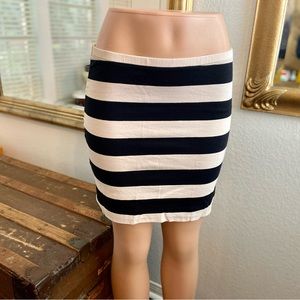 Women cotton mini skirt.  Black and cream stripes. Also can wear as a top.